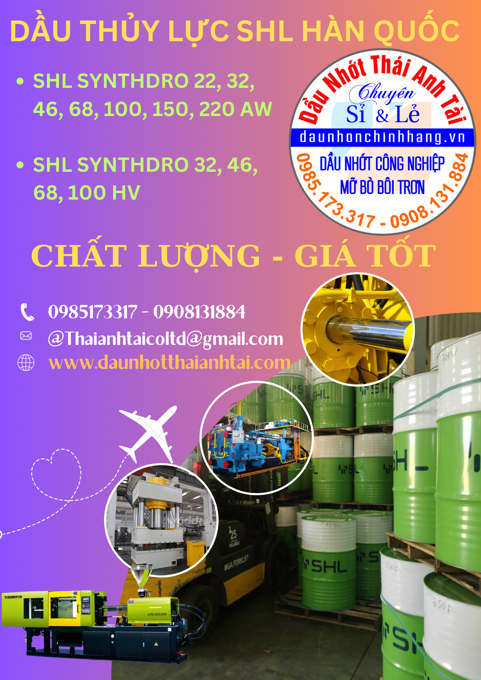 Dầu thủy lực SHL Synthdro 68 AW